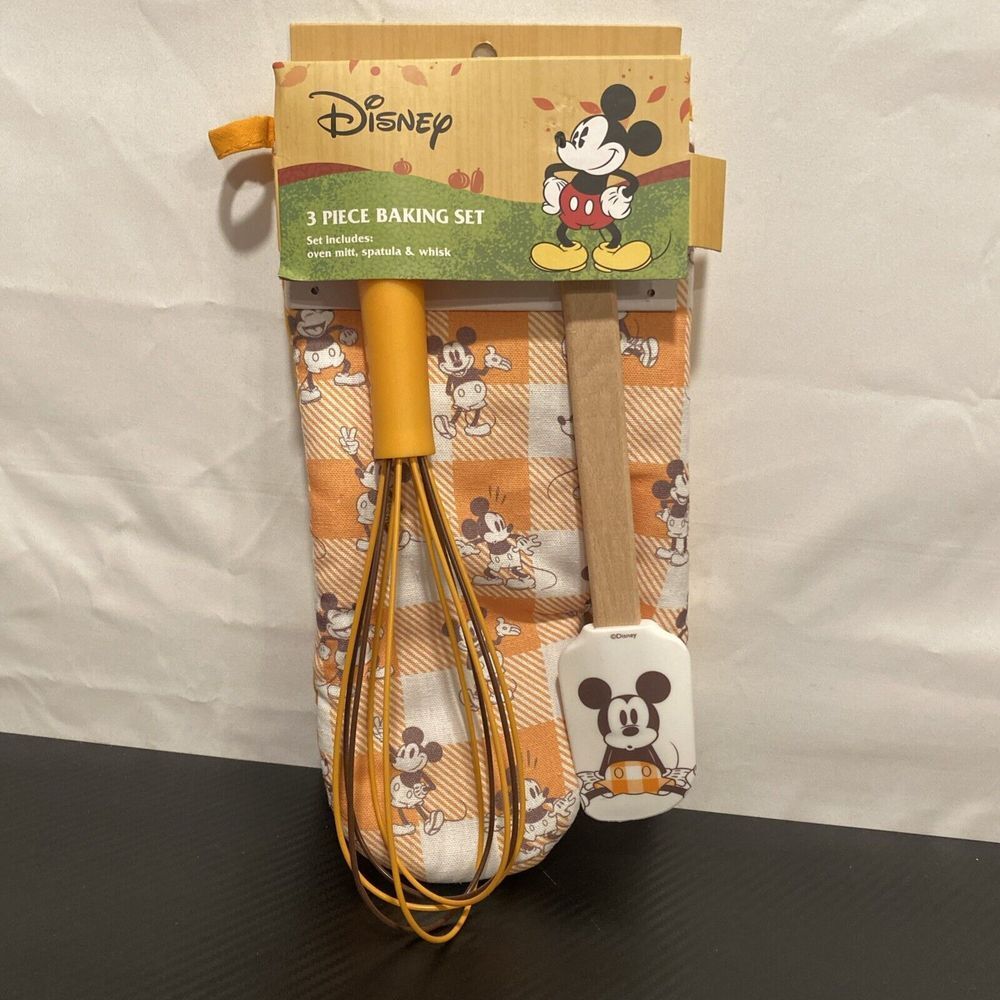 Disney Mickey Mouse FALL‎ Kitchen Set Oven Mitt, Spatula & Whisk 3 Piece Set